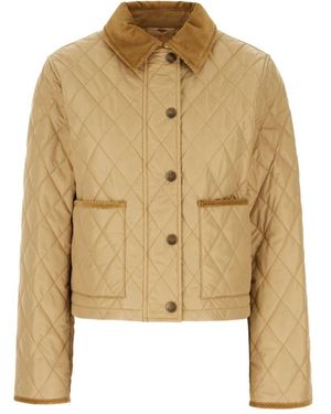 Burberry Jassen ,Nylon Cropped Quilted Jacket - Naturel