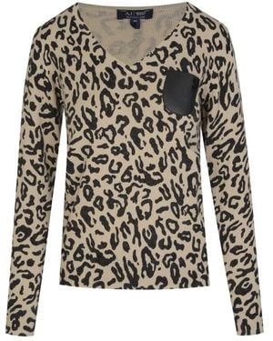 Armani V-Neck Knitwear - Black