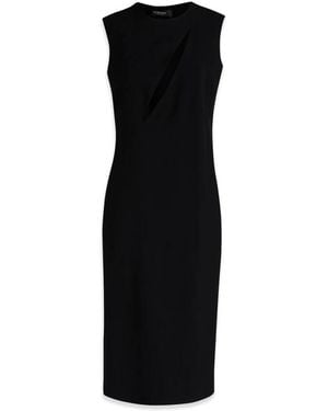 Versace Cut-Out Midi Dress With Side Split - Black