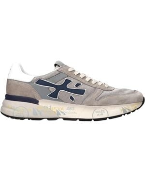 Premiata Schoenen ,Grijs ,Leer Mick 8001 Sneakers - Wit
