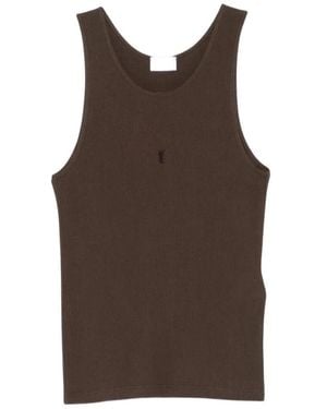 Saint Laurent Sleeveless Tops - Brown