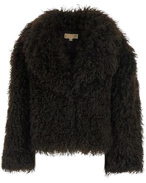 Michael Kors Jassen ,Bruin ,Polyester Cropped P-Jas Van Imitatiebont - Zwart