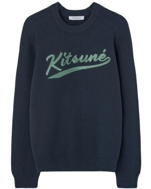 Maison Kitsuné Round-Neck Knitwear - Blu