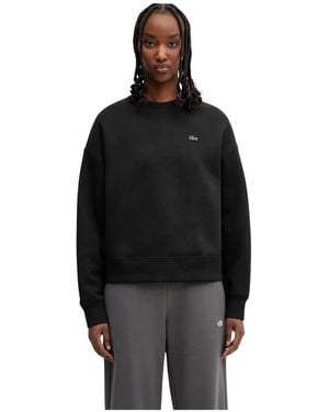 Lacoste Oversized Double Face Jersey Sweatshirt - Zwart