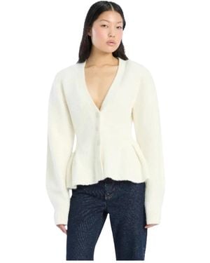 ROTATE BIRGER CHRISTENSEN Cardigan Met Baskische Plooi - Wit