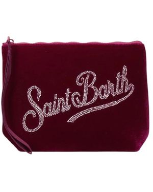 MC2 Saint Barth Tassen ,Rood ,Aline Velvet Clutch - Paars