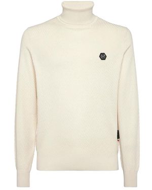 Philipp Plein Turtle Neck Ls - Weiß