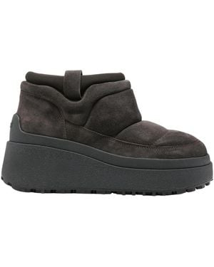 Ash Onyx Gevulde Suède Enkellaarsjes - Zwart