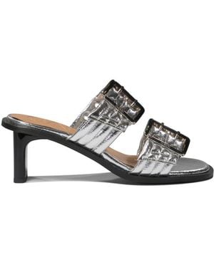 Ganni Heeled Mules - Grey