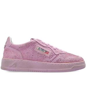 Autry Schoenen ,Paars ,Suède Medalist Lage Sneakers