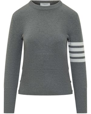 Thom Browne Round-Neck Knitwear - Gris