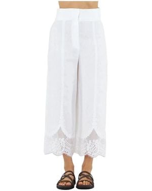 Twinset Cropped Trousers - White