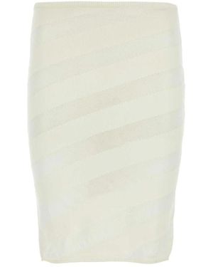 GIMAGUAS Rokken ,Wit ,Elegant Ivory Viscose Blend Skirt