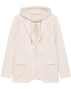 Eleventy Jassen ,Leer Blazer - Naturel