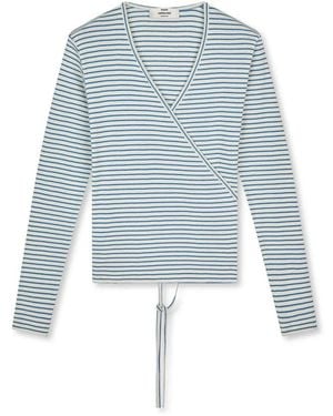 Mads Nørgaard Soft Crease Funa Blouse - Blauw