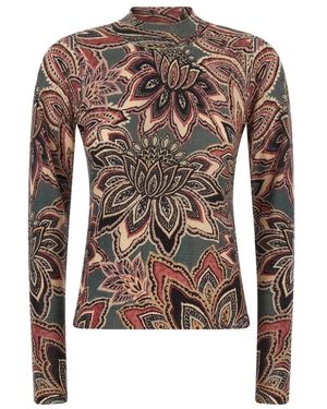 FARM Rio Mock-Neck Wool Top - Bruin