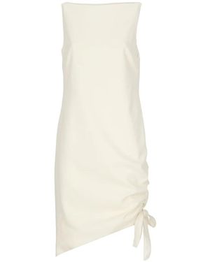 Carolina Herrera Asymmetrische Gekreukelde Jurk - Wit