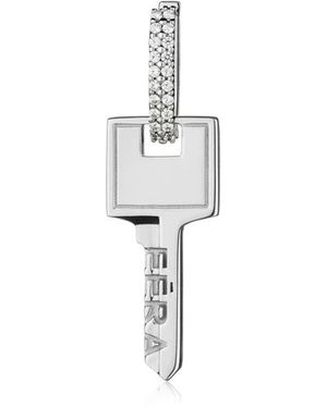 Eera Accessoires ,Grijs ,Enkele Oorbel Sleutel Klein - Metallic