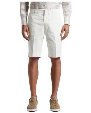 Peserico Stretch Katoen Gabardine Bermuda Shorts - Wit