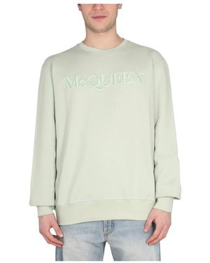 McQueen Sweatshirt Met Logo Borduursel - Groen