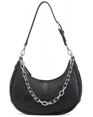 MCM Aren Crescent Hobo Bag - Schwarz