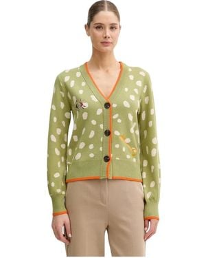 Never Fully Dressed Truien & Vesten ,Groen ,Polyester Polka Dot Cardigan
