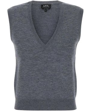 A.P.C. V-Neck Knitwear - Grijs