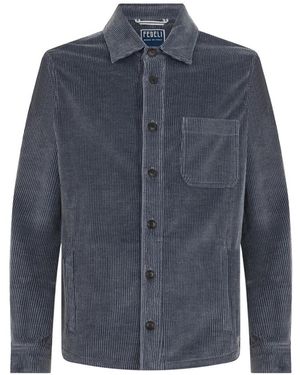 Fedeli Donkerblauw Ribgebreid Shirt