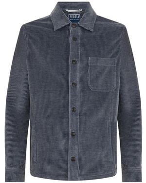 Fedeli Dunkelblaues Rippshirt
