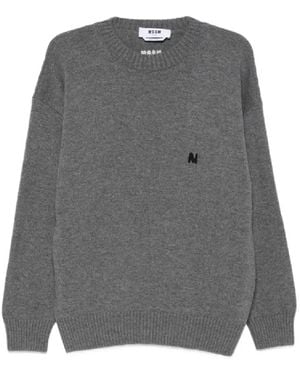 MSGM Round-Neck Knitwear - Grey