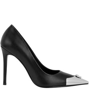 Philipp Plein Nappa Decollete Hi-Heels Pump H105 Totenkopf-Zehenpartie - Schwarz