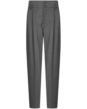 Alberta Ferretti Broeken ,Grijs ,Wol Tapered Broek