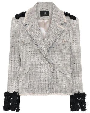 Bruuns Bazaar Grauer glencheck-blazer mit stylischen details