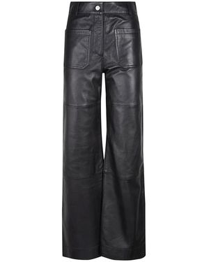 Victoria Beckham Leather Trousers - Grey