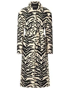 Roberto Cavalli Jassen ,Zwart ,Katoen Jas Met Witte Tijgerprint