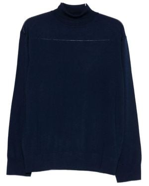 Laneus Wollpullover Mit Rollkragen - Blau