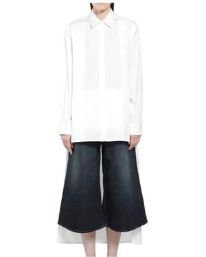 Alaïa Overhemden ,Wit ,Katoen Asymmetrische Katoenen Popeline Shirt