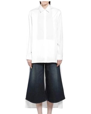 Alaïa Overhemden ,Wit ,Katoen Asymmetrische Katoenen Popeline Shirt