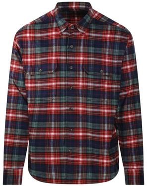 Ralph Lauren Overhemden ,Veelkleurig ,Katoen Klassiek Passende Geruite Flanellen Werkshirt - Blauw