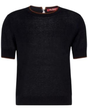 Max Mara Rundhals-Strickpullover - Schwarz