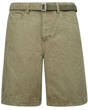 Sacai Baumwoll Bermuda Shorts - Grün