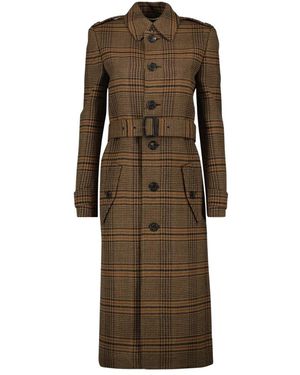 Saint Laurent Vintage Wol Prins Jas - Bruin