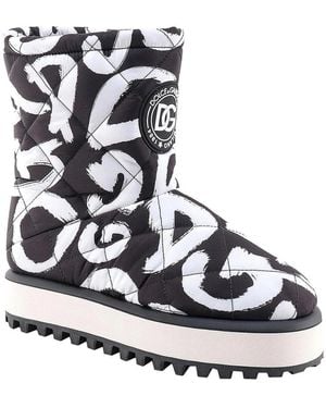 Dolce & Gabbana Gepolsterte Nylonstiefel Mit Gummisohle - Weiß