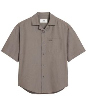 Ami Paris Short Sleeve Shirts - Grey