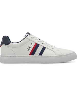 S.oliver Schoenen ,Wit ,Witte Vetersneakers Voor Mannen - Grijs