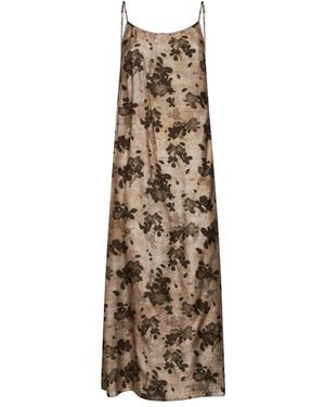 Uma Wang Kleedjes ,Veelkleurig ,Bloemen Maxijurk - Naturel