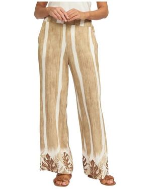 2-Biz Sand Stripe Wide Leg Hose - Natur