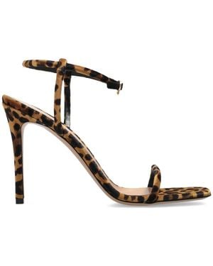 Gianvito Rossi Leren Sandalen Met Hak - Metallic