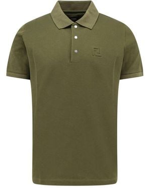 Fendi Grünes Poloshirt Metallknopf Kurzarm