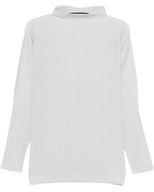 Issey Miyake Truien & Vesten ,Grijs ,T-Shirt - Wit